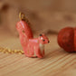 Ceramic squirrel necklace - 22k gold details