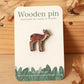 Fawn pin - wooden deer brooch