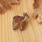 Fawn pin - wooden deer brooch