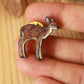 Fawn pin - wooden deer brooch