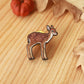 Fawn pin - wooden deer brooch