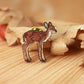 Fawn pin - wooden deer brooch