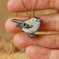 Goldcrest necklace - wooden bird pendant