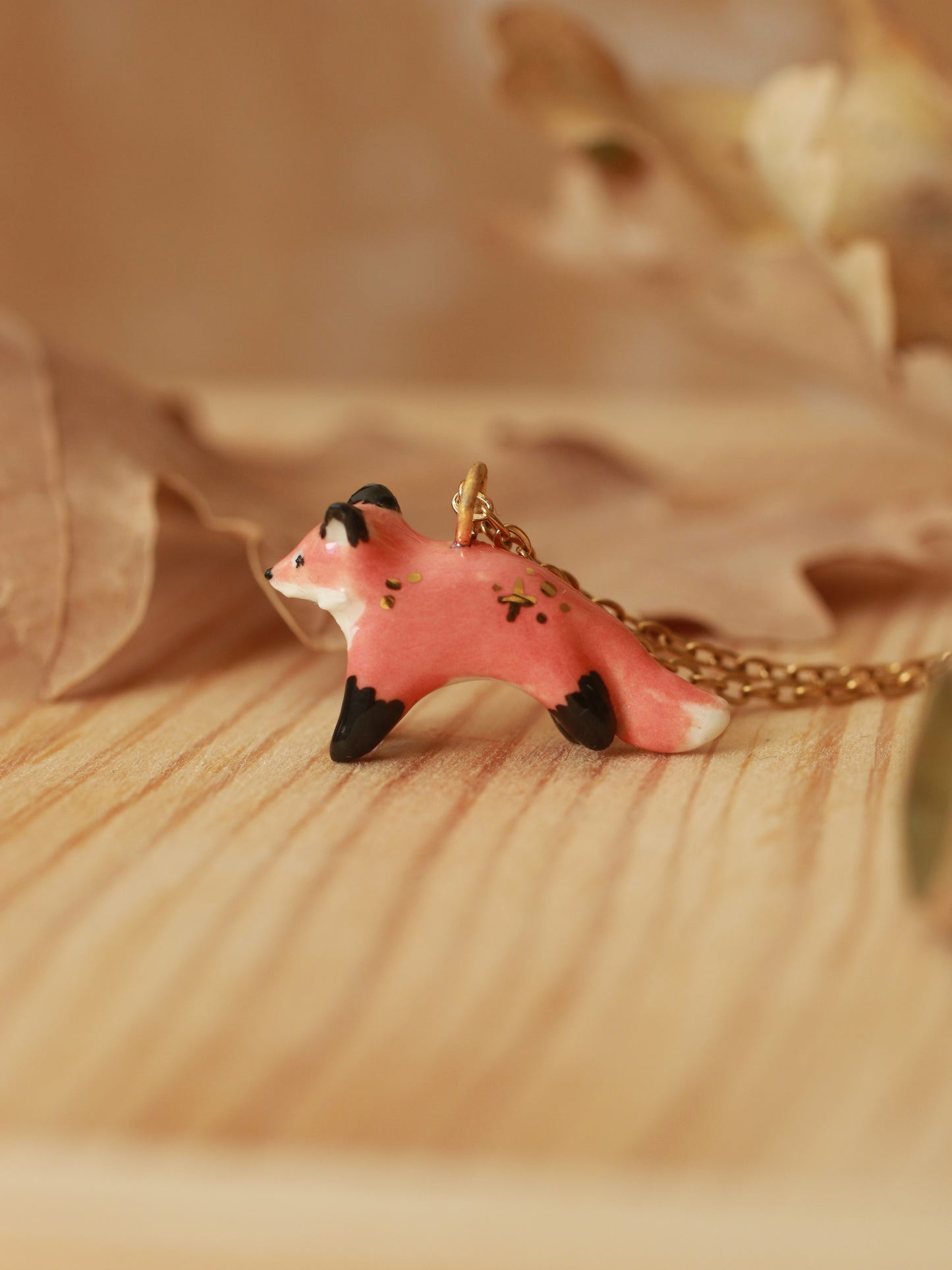 Fox necklace - 22k gold details