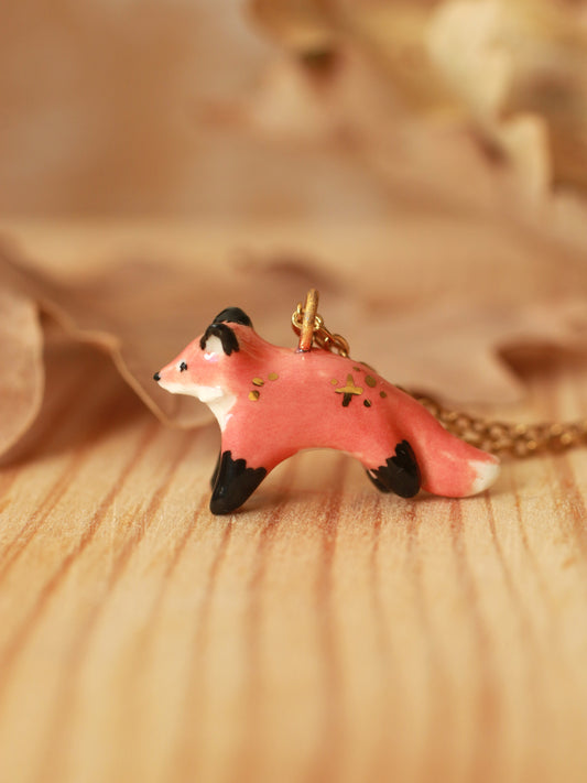 Fox necklace - 22k gold details