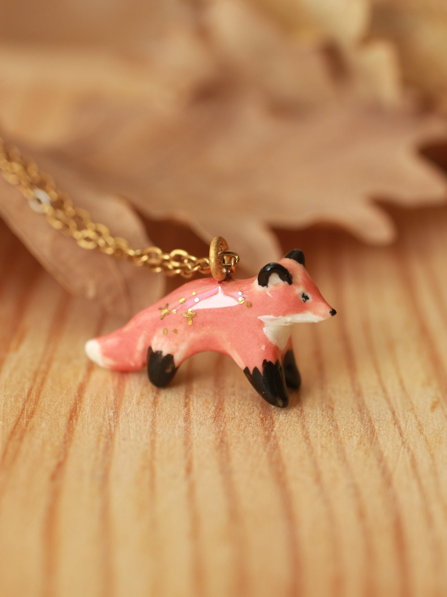 Fox necklace - 22k gold details