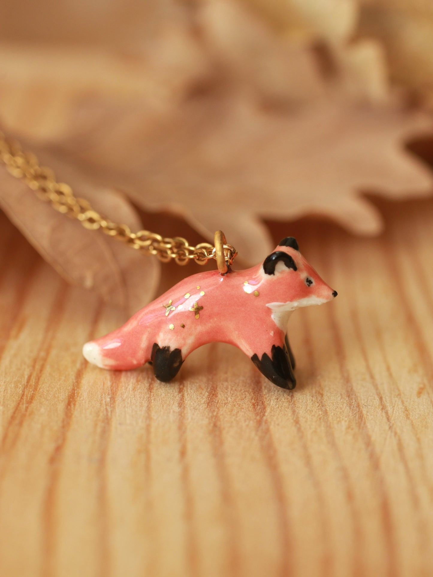 Fox necklace - 22k gold details