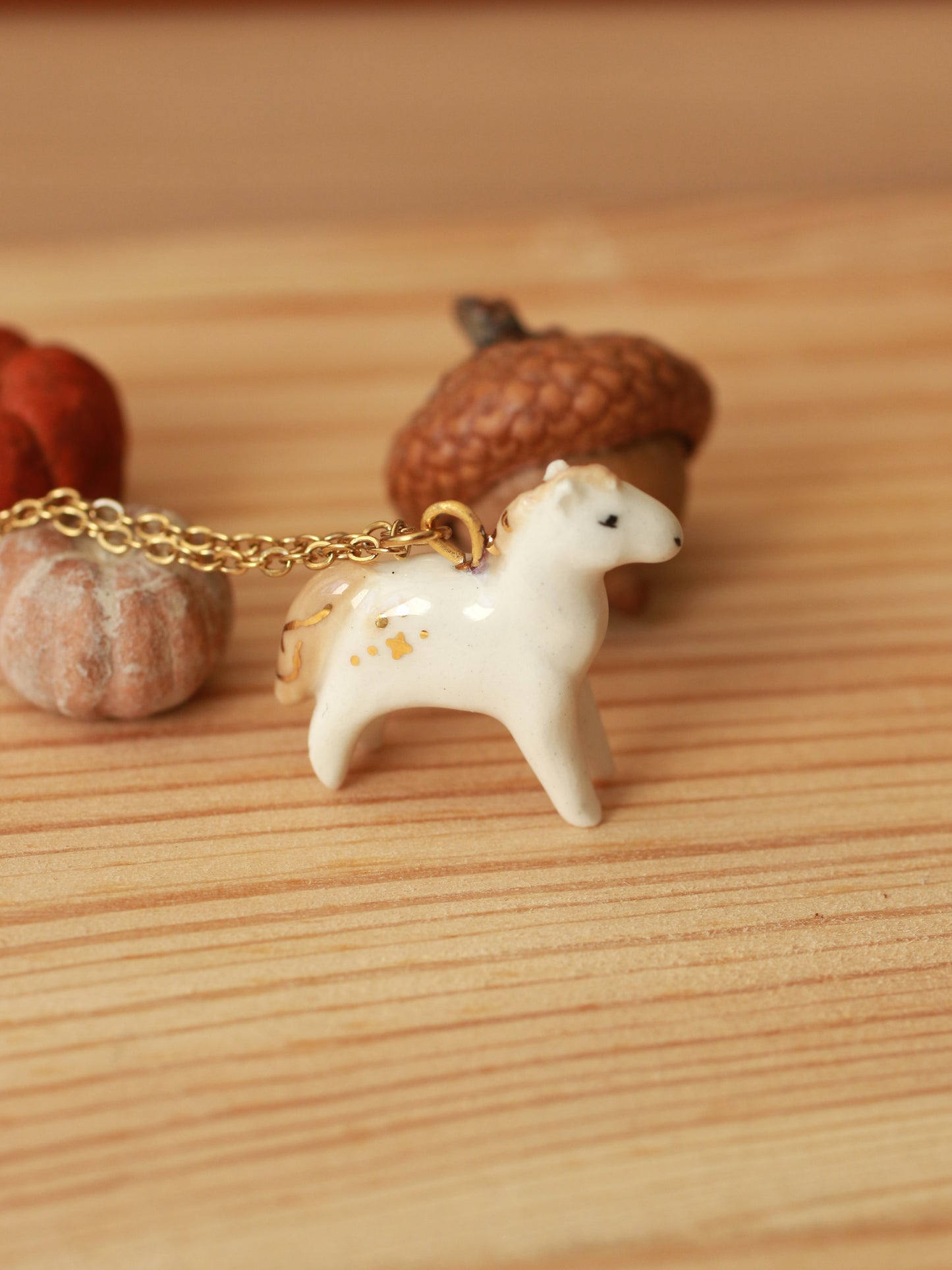 Horse necklace - 22k gold details