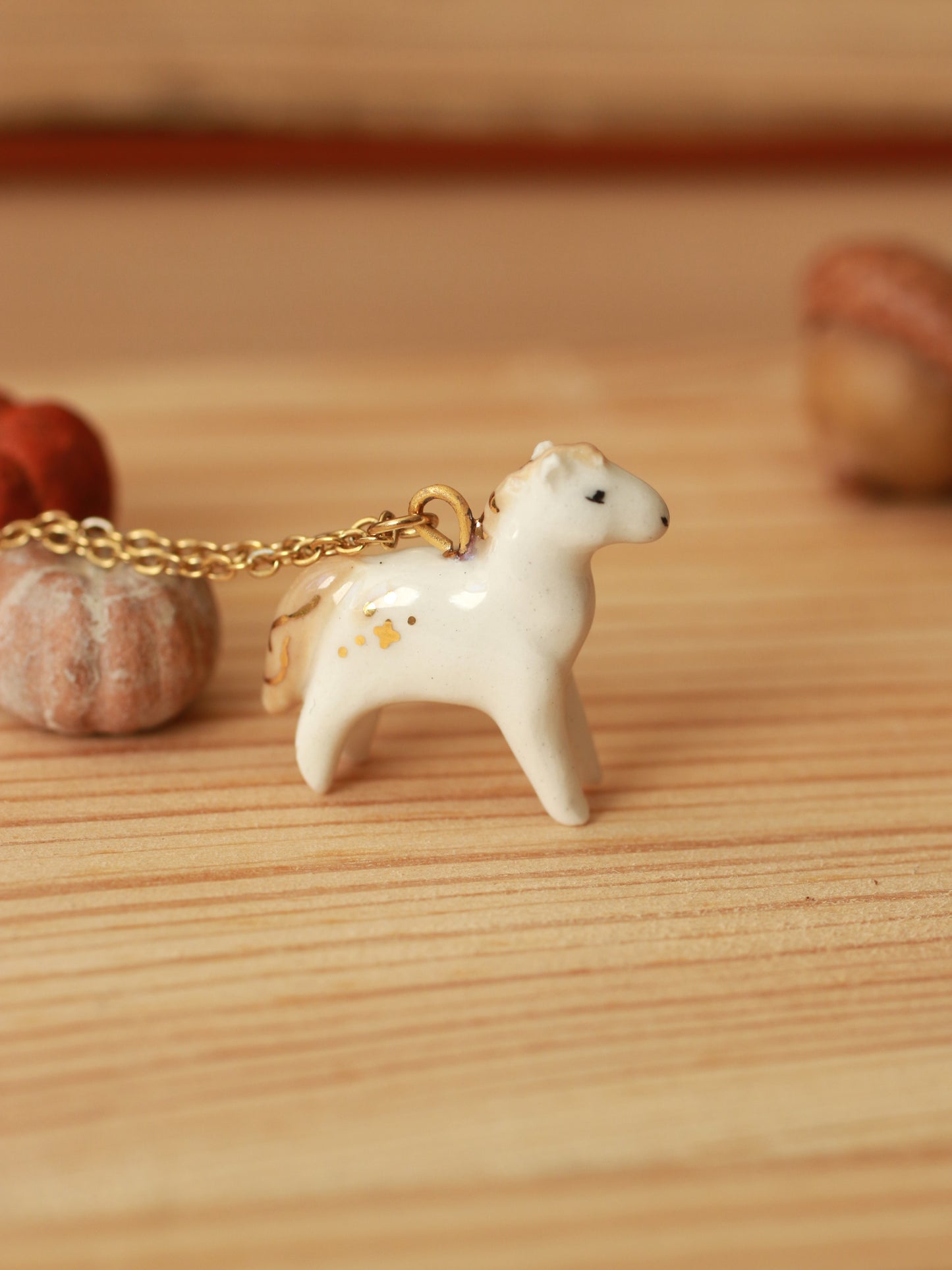 Horse necklace - 22k gold details