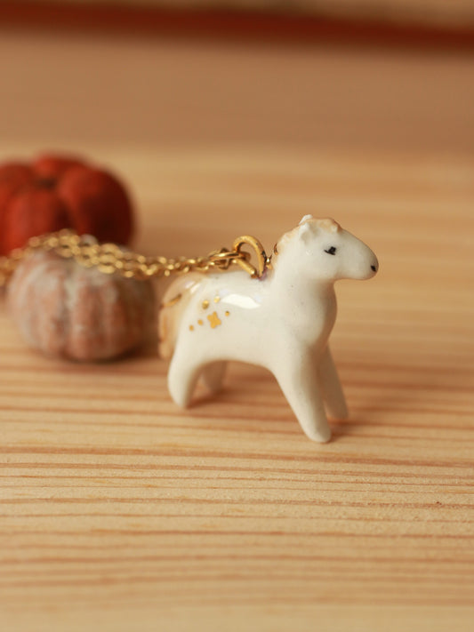 Horse necklace - 22k gold details