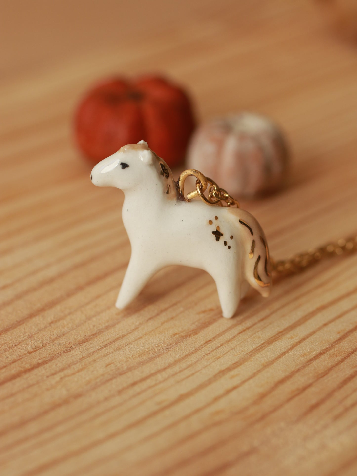 Horse necklace - 22k gold details