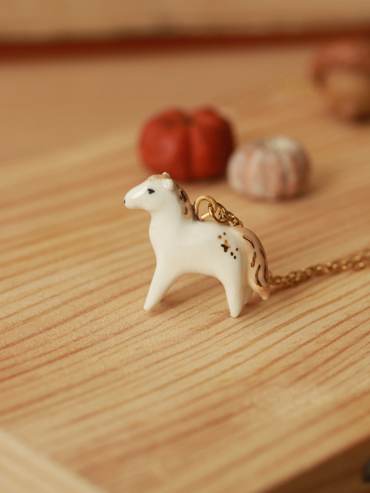 Horse necklace - 22k gold details