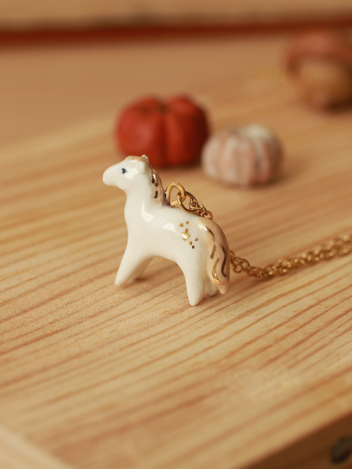 Horse necklace - 22k gold details