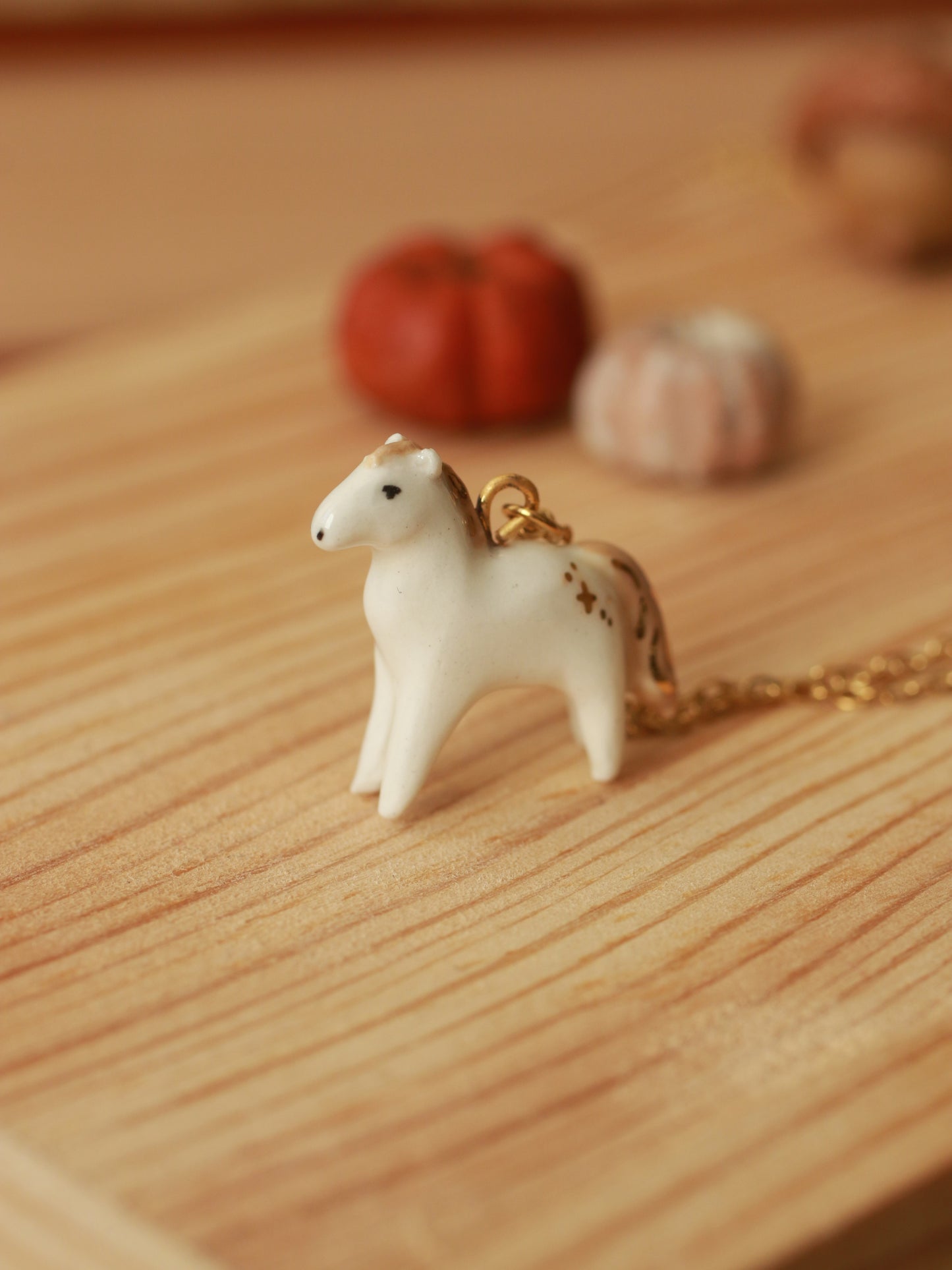 Horse necklace - 22k gold details