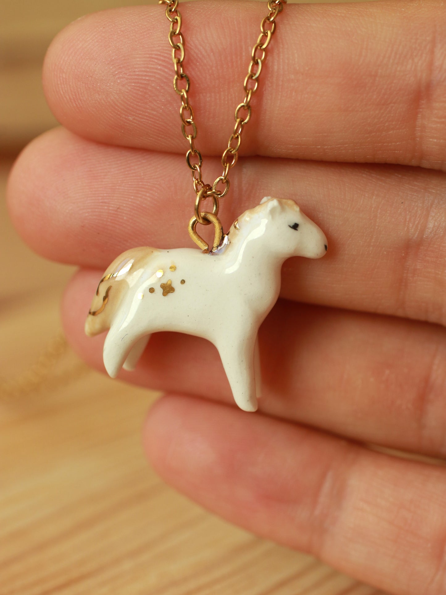 Horse necklace - 22k gold details