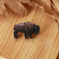 Bison pin - Wooden buffalo brooch