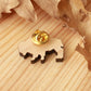 Bison pin - Wooden buffalo brooch