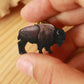 Bison pin - Wooden buffalo brooch