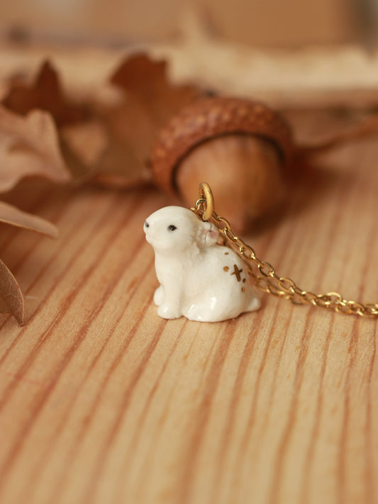 Bunny necklace - 22k gold details