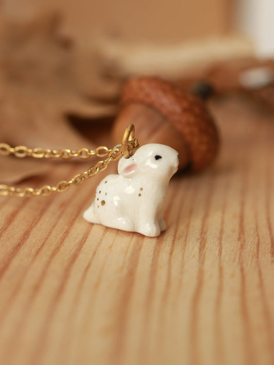 Bunny necklace - 22k gold details