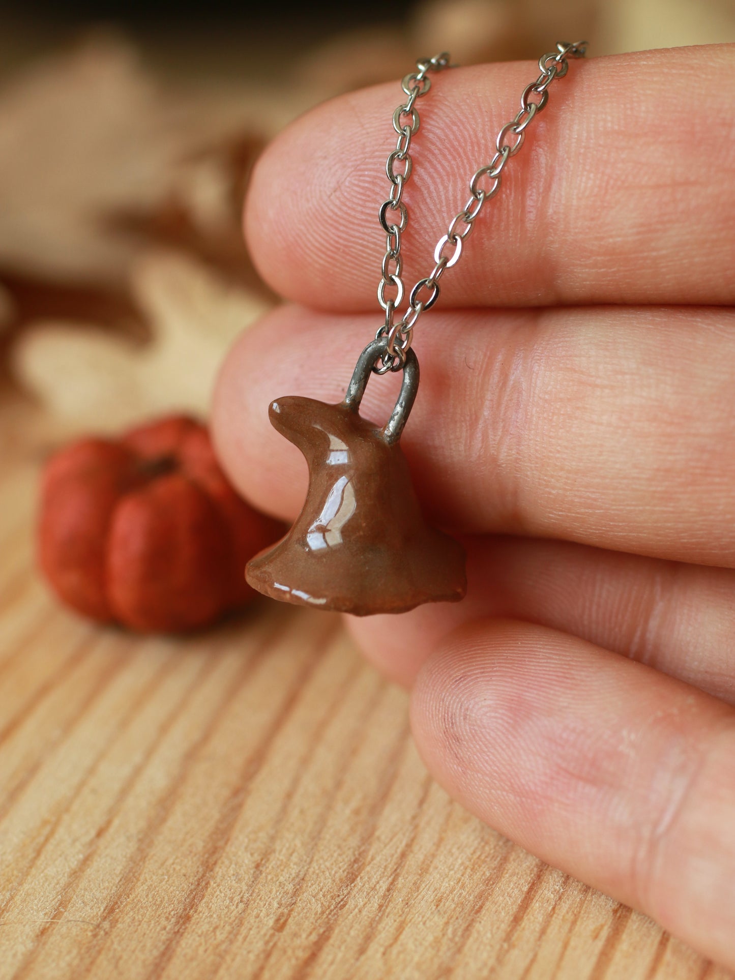 Ceramic Witches hat necklace