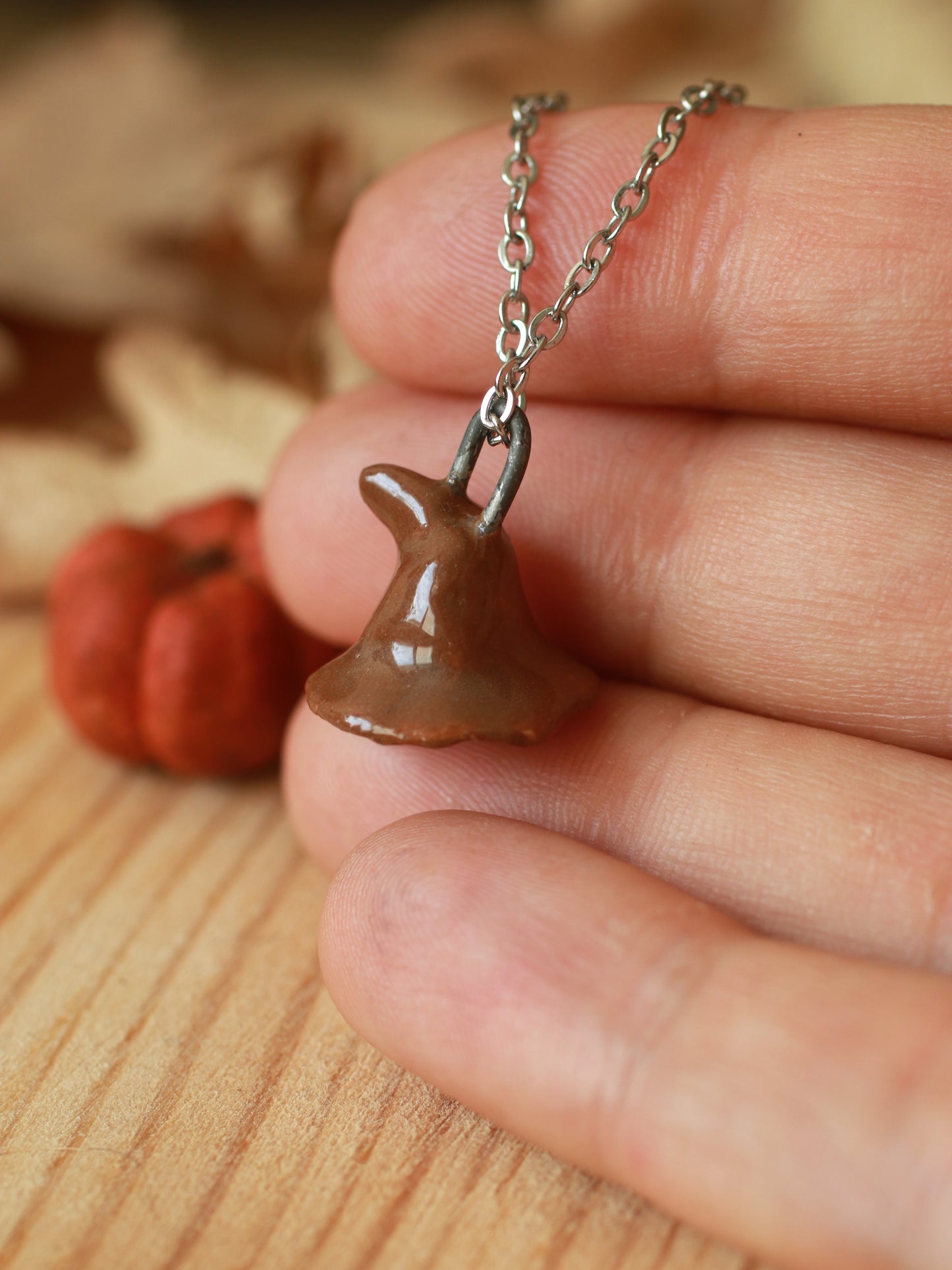 Ceramic Witches hat necklace