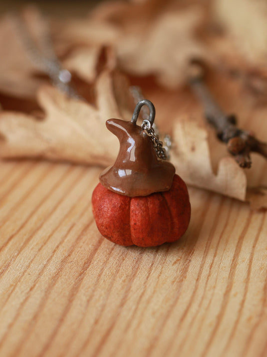 Ceramic Witches hat necklace