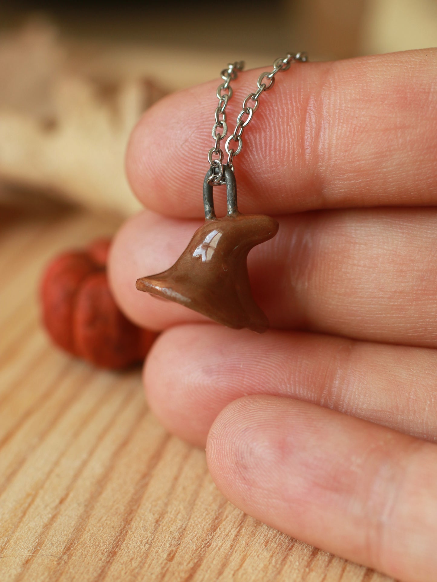 Ceramic Witches hat necklace