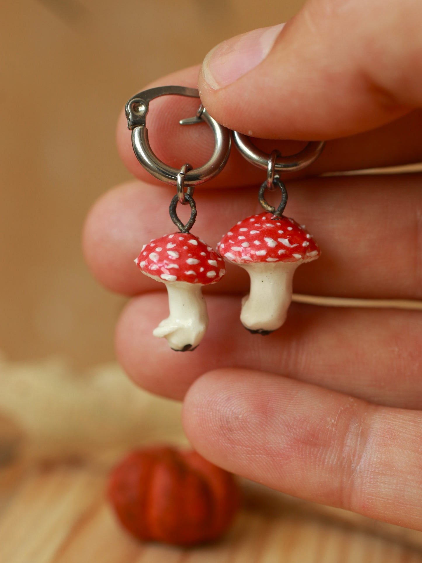 Fly-agaric Mushroom earrings