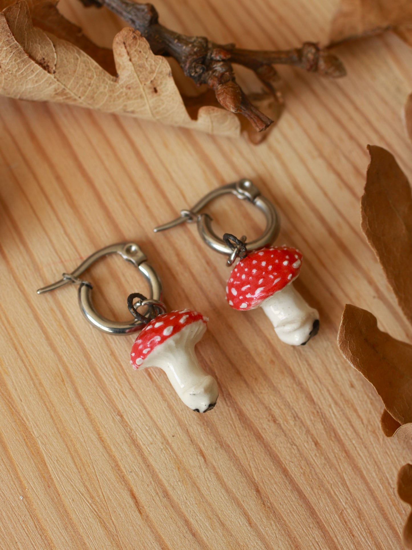 Fly-agaric Mushroom earrings