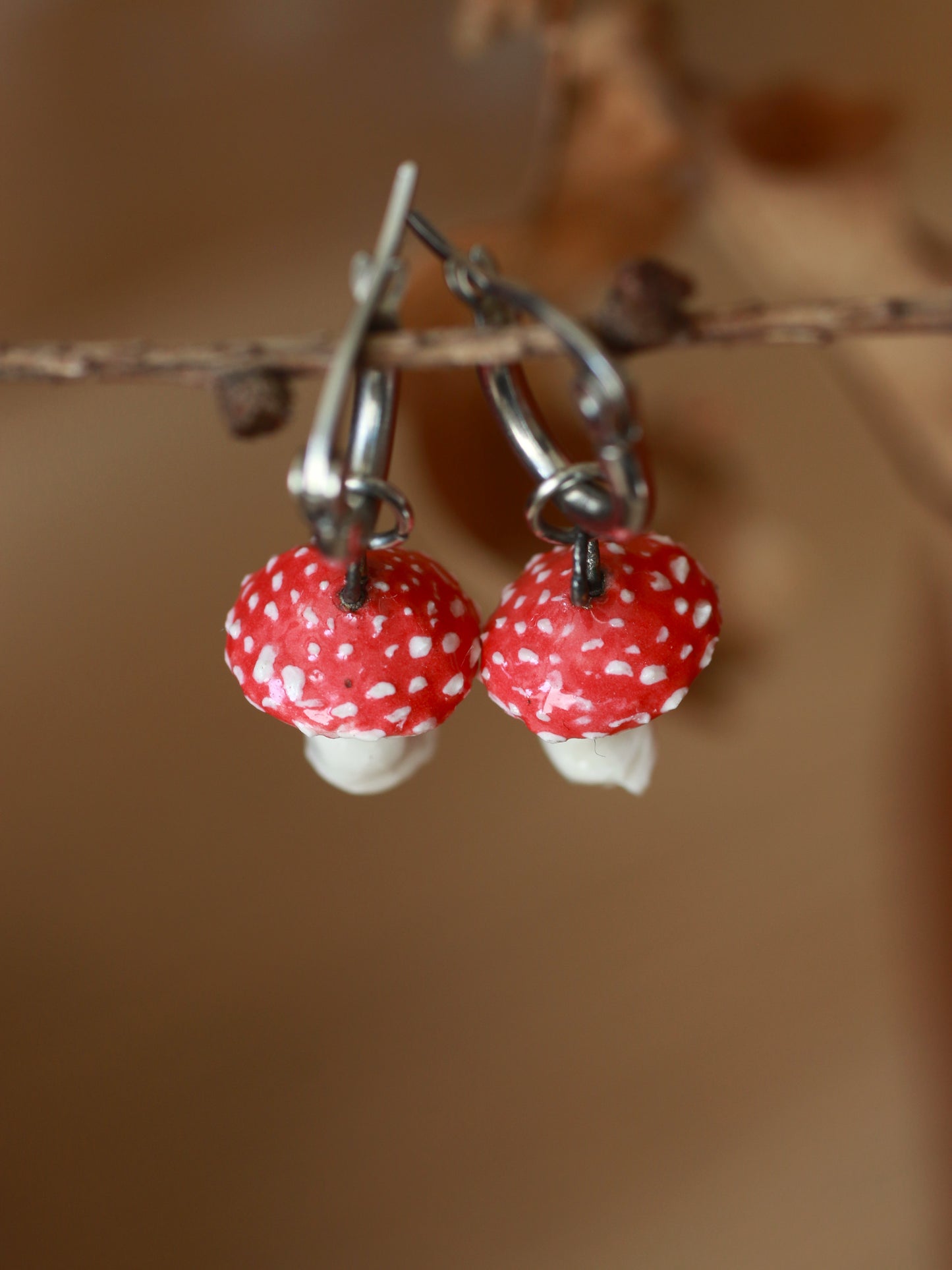 Fly-agaric Mushroom earrings