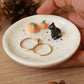 Black cat with pumpkins Ring Dish - Porcelain jewelry dish