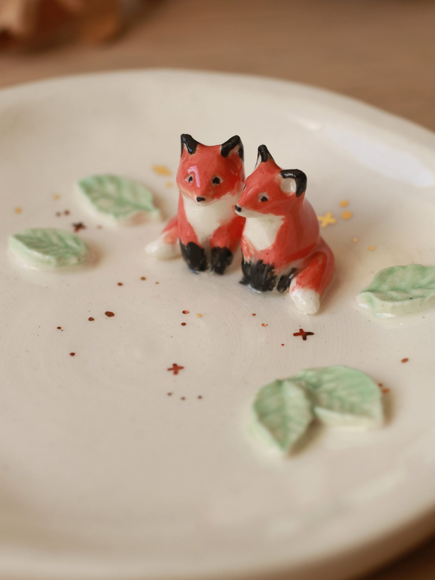 Foxes Ring Dish - Porcelain jewelry tray