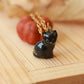 Black Cat necklace - 22k gold details