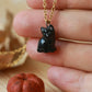 Black Cat necklace - 22k gold details