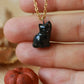 Black Cat necklace - 22k gold details