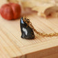 Black Cat necklace - 22k gold details