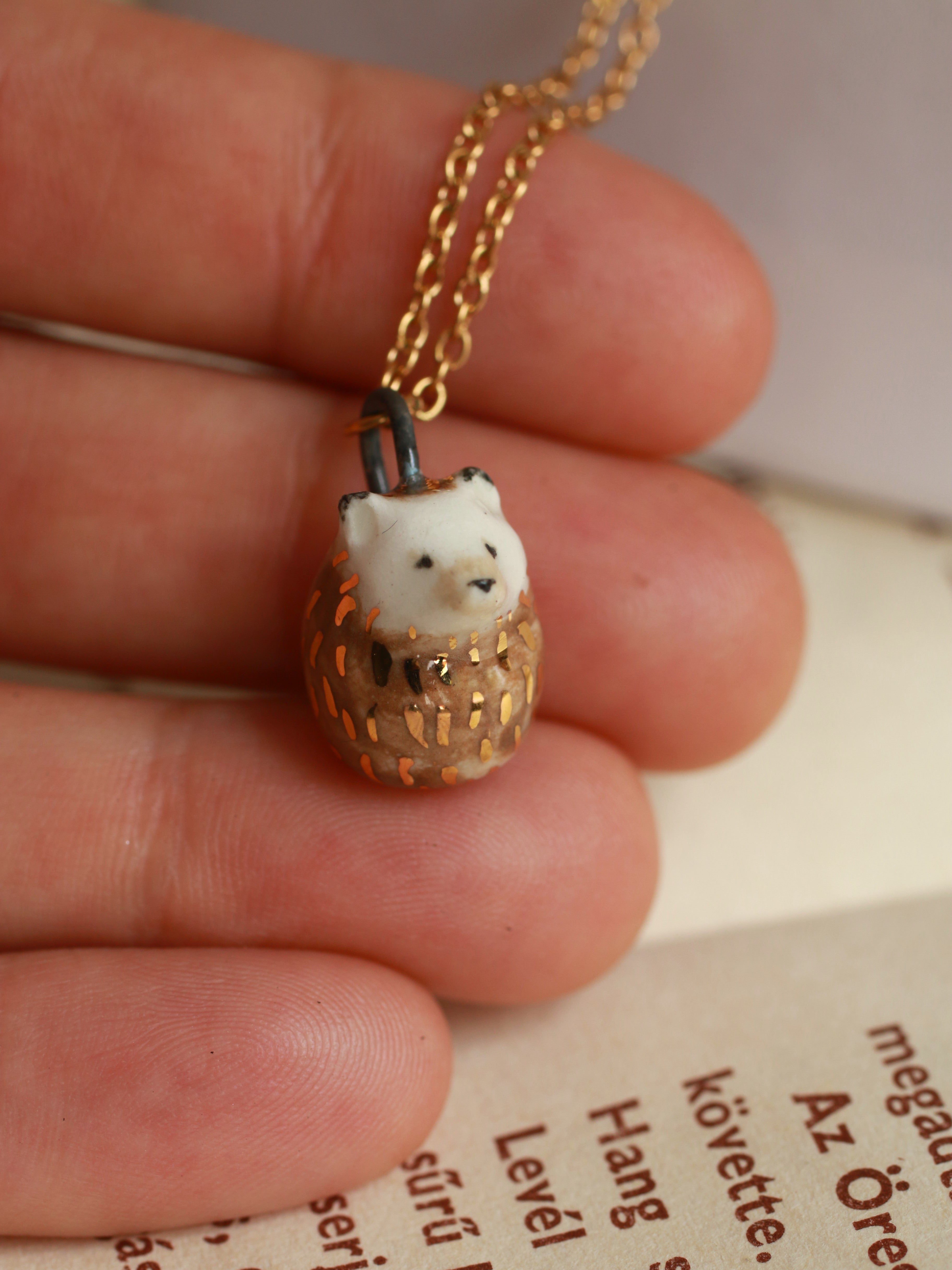 Hedgehog necklace sale gold