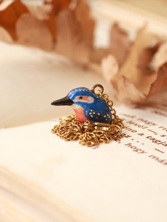 Kingfisher necklace - 22k gold details