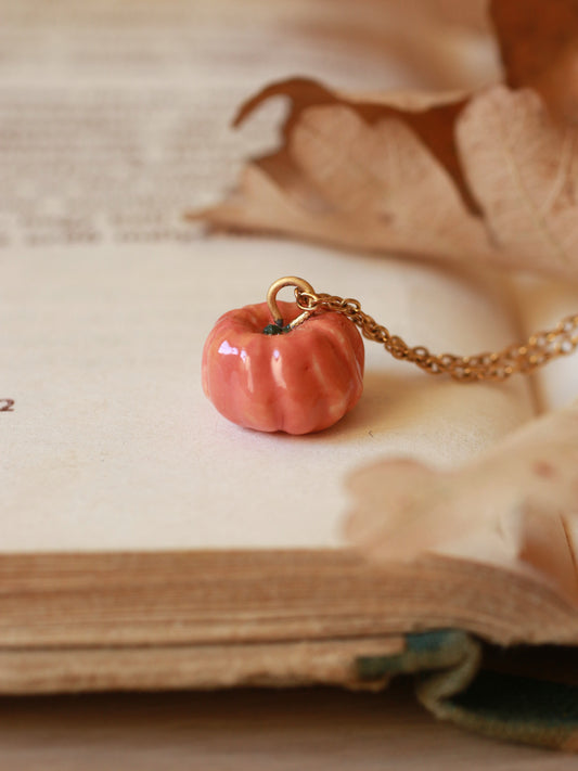 Ceramic pumpkin necklace