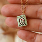 Flower book necklace - Light green book