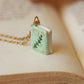 Flower book necklace - Light green book