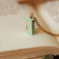 Flower book necklace - Light green book