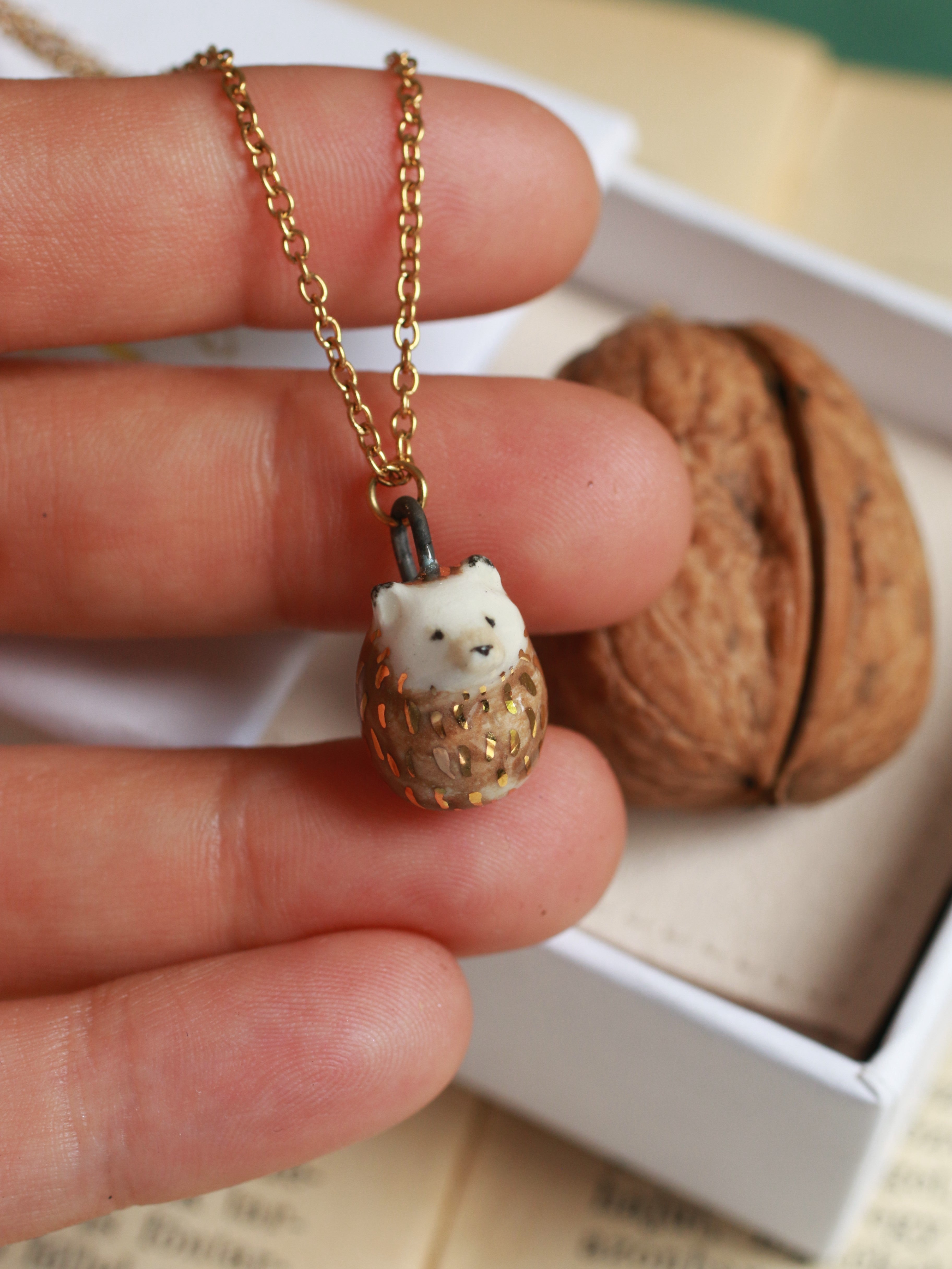 Hedgehog hot sale necklace gold