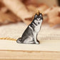 Husky necklace - wooden dog pendant