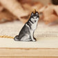 Husky necklace - wooden dog pendant