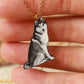 Husky necklace - wooden dog pendant