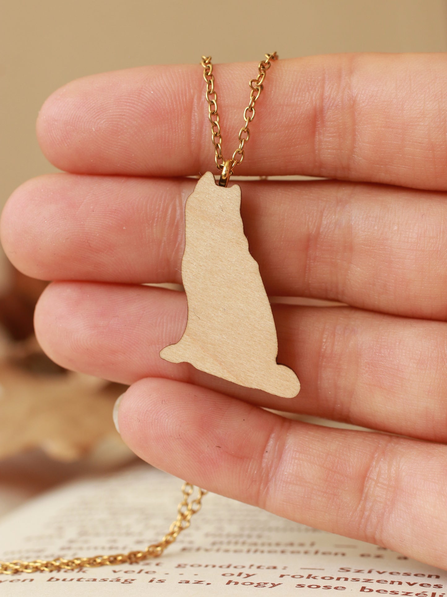 Husky necklace - wooden dog pendant