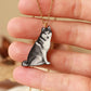 Husky necklace - wooden dog pendant