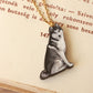 Husky necklace - wooden dog pendant